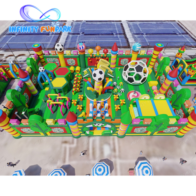Giant Inflatable Theme Park丨Giant Soccer Fun with Slides, Obstacles & Tents丨Infinity Funpark