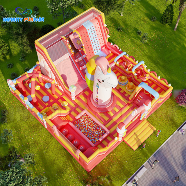 Inflatable 7.8m unicorn theme park bounce castle indoor & outdoor inflatable playground