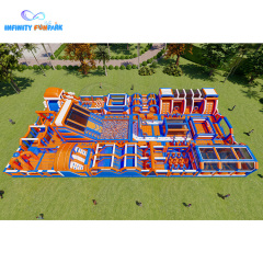 Deformable Unique Inflatable theme park: 4 different design! One Large Slide, One Long Obstacle, One Ball Pit, One Basketball Field