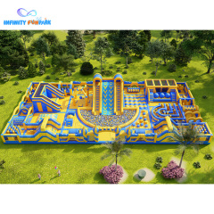 Shaking runing theme park: One large slide with ball pit, One long obstacle, One leap n bound, One maze, One jumping game, etc.