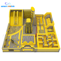 Inflatable theme park One large slide, One ball pit, one climbing wall, One leap n bound, One obstacle, One sticky wall