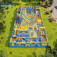 Shaking runing theme park: One large slide with ball pit, One long obstacle, One leap n bound, One maze, One jumping game, etc.