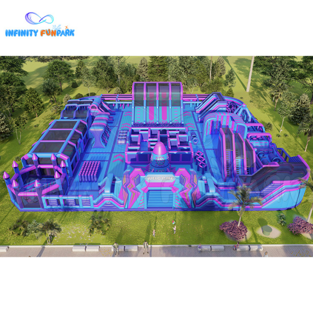 Inflatable Trampolines Playground Obstacle Course Outdoor & Indoor Theme Park