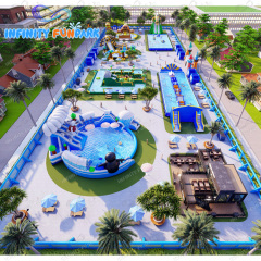 Outdoor large inflatable amusement funny park mobile inflatable ground water park
