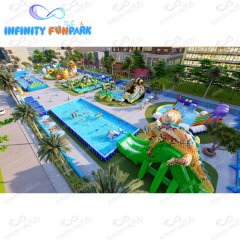 Outdoor large inflatable amusement funny park mobile inflatable ground water park