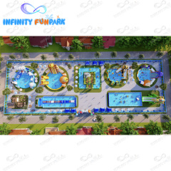 Outdoor large inflatable amusement funny park mobile inflatable ground water park
