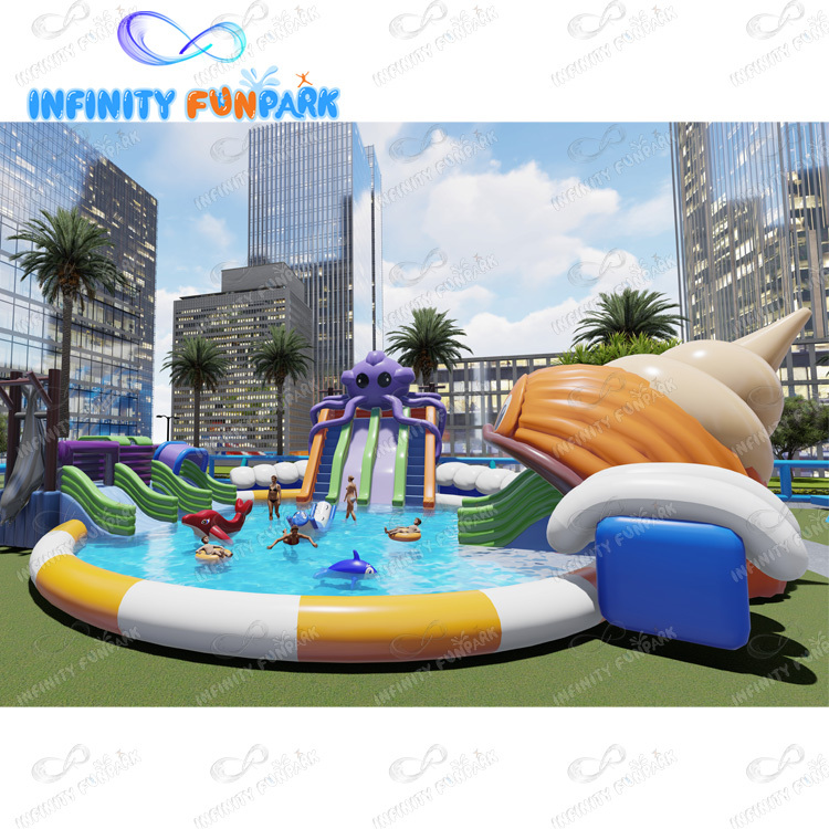 Parque de atracciones inflable para niños comerciales parque temático inflable de salto de pvc
