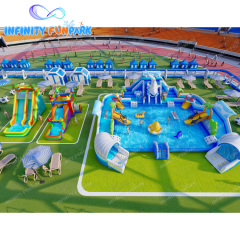 Inflatable Amusement Park Movable Land Water Swimming Pool Inflatable Slide Water Park Design