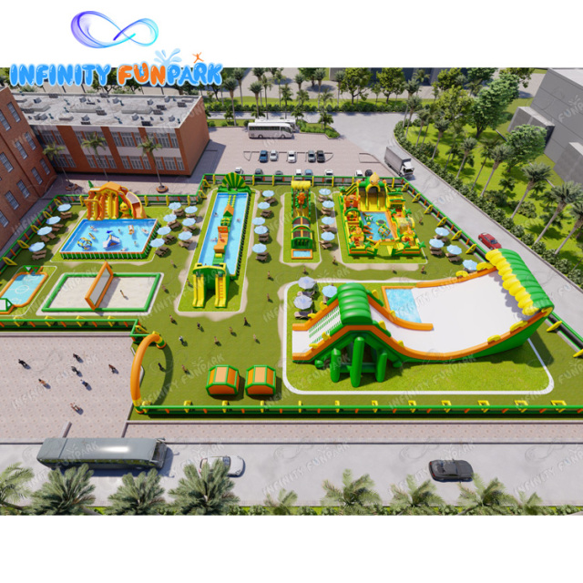 Inflatable Land Water Park Slide Pool Water Amusement Park Design