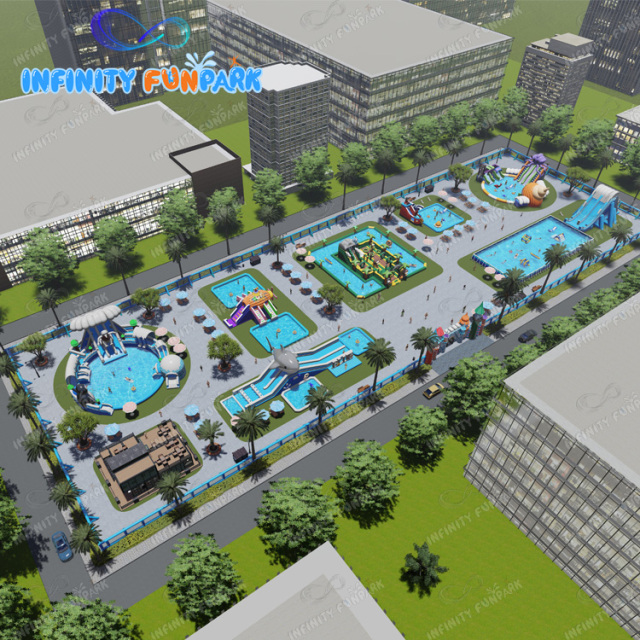 Commercial kids inflatable amusement park pvc jumping inflatable theme land park