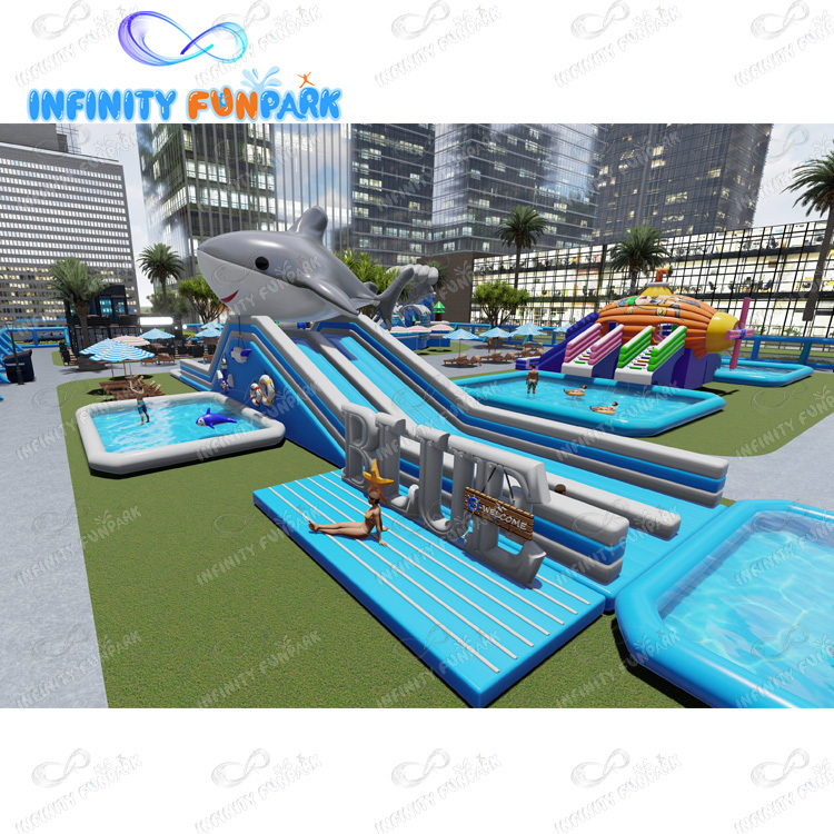 Parque de atracciones inflable para niños comerciales parque temático inflable de salto de pvc