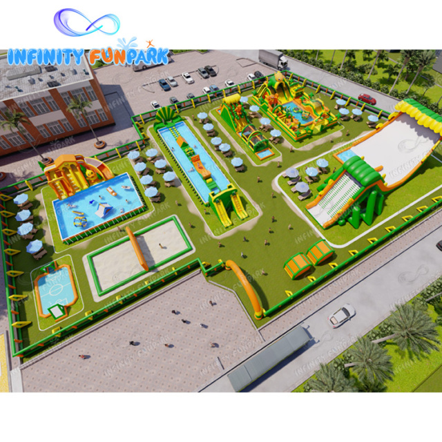 Inflatable Land Water Park Slide Pool Water Amusement Park Design