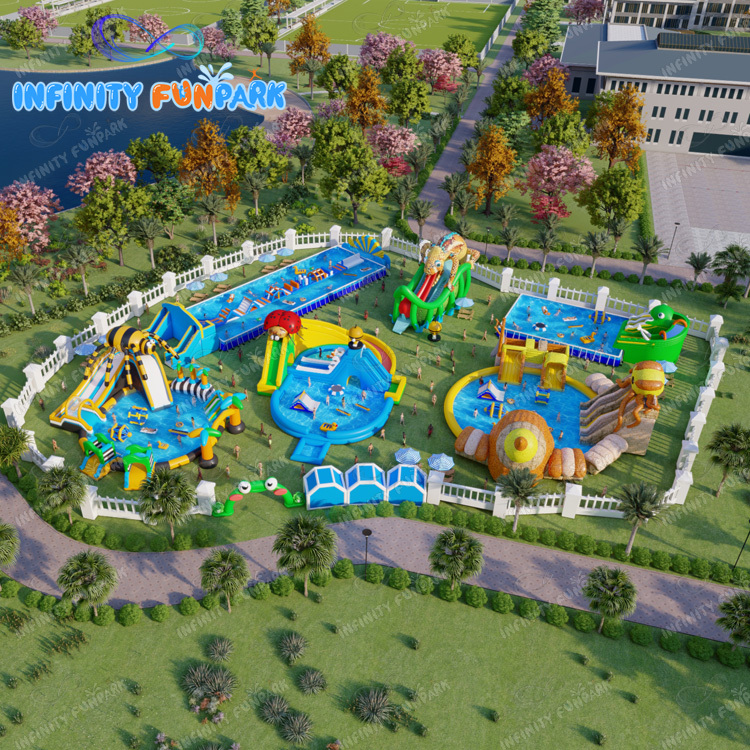 Parque acuático inflable divertido del parque de atracciones del diseño del OEM
