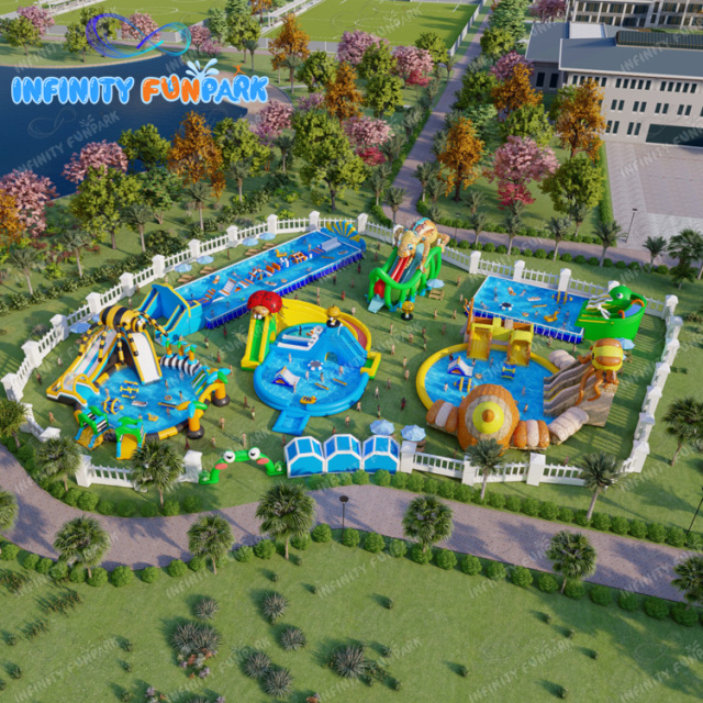 OEM design funny amusement park inflatable land water park