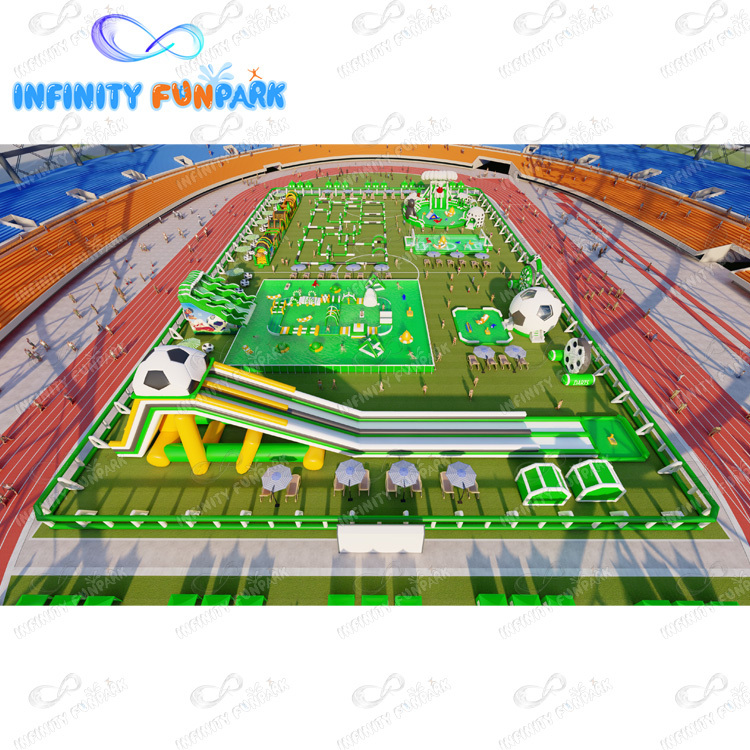 World cup football water park obstacle water sports equipment inflatable land water park
