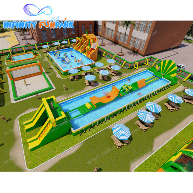 Inflatable Land Water Park Slide Pool Water Amusement Park Design