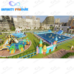 Customized fun water park inflatable obstacle water games park splash water park