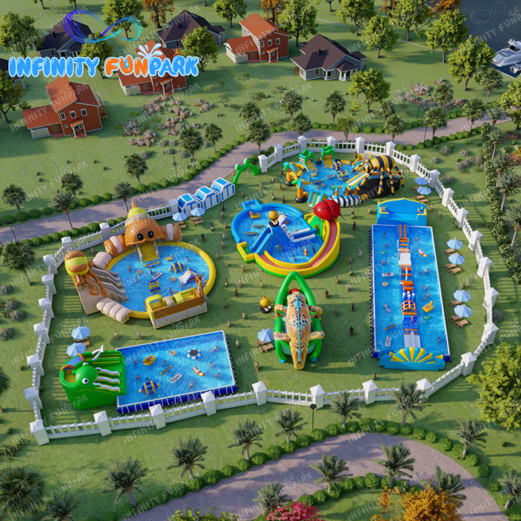 Parque acuático inflable divertido del parque de atracciones del diseño del OEM