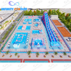 Land water park customized inflatable amusement kids play inflatable water slide pool park