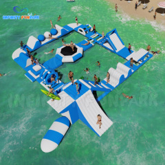 Custom color outdoor beach inflatable lake water park on water for holiday entertainment