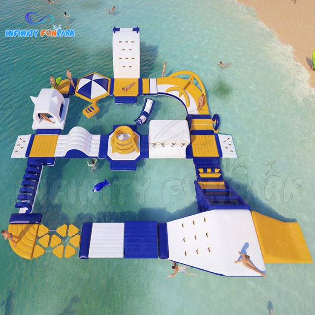 Inflatable lake/sea water park summer floating park outdoor beach funny games | Infinity Funpark