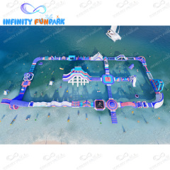 Children outdoor playground big slides inflatable water park slide with pool