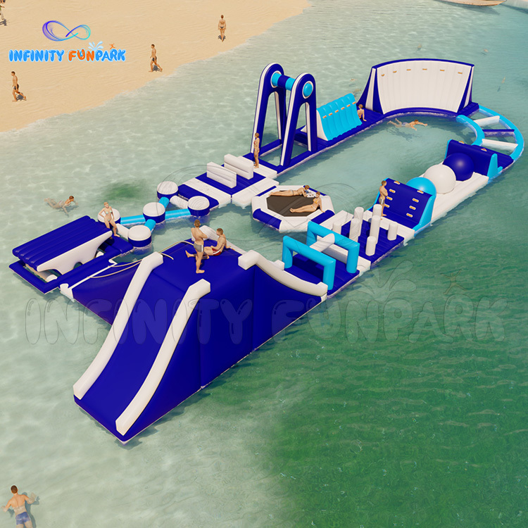 Personalizado rectángulo inflable lago / mar parque acuático al aire libre playa juegos divertidos | Infinity Funpark