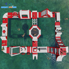 Nuevo diseño rojo y negro tema al aire libre de la diversión del lago juegos de parque de agua flotando en el lago