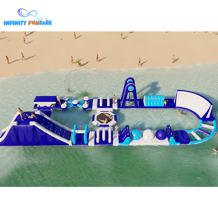 Personalizado rectángulo inflable lago / mar parque acuático al aire libre playa juegos divertidos | Infinity Funpark