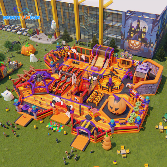 Big Bounce | Halloween Inflatable Theme Park with Slides & Ghost Decor | Infinity Funpark