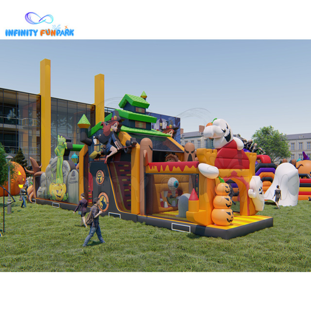 Big Bounce | Halloween Inflatable Theme Park with Slides & Ghost Decor | Infinity Funpark