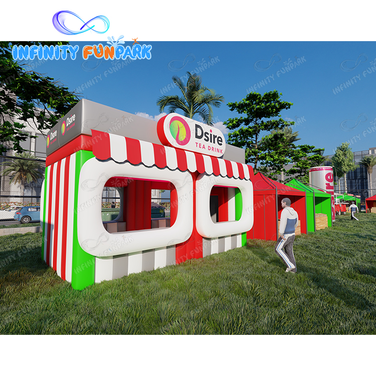 Inflatable park with inflatable ticket booth
