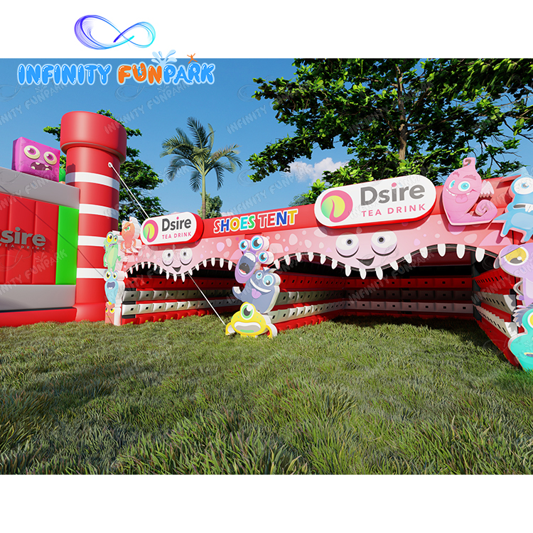 Inflatable park with inflatable shoe cabinet
