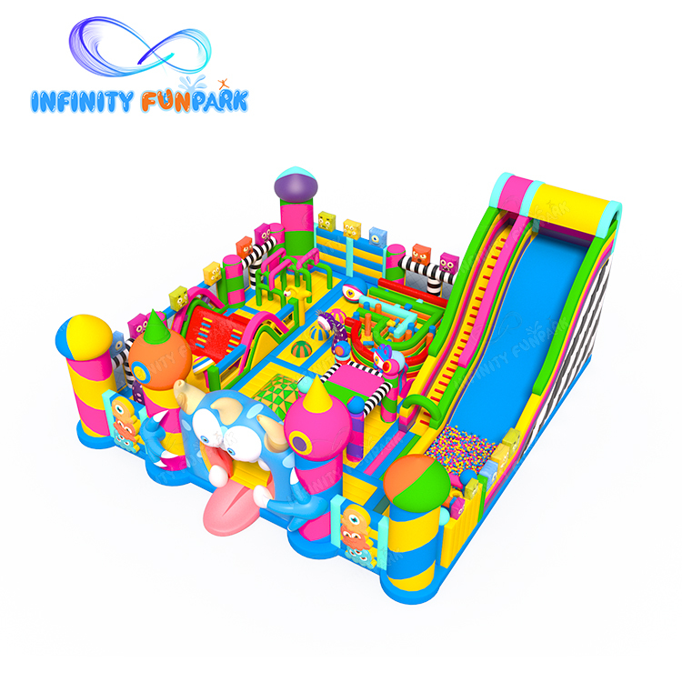Funny Style Inflatable Theme Park 20x20m | Giant Slide & Obstacle Fun | Infinity Funpark