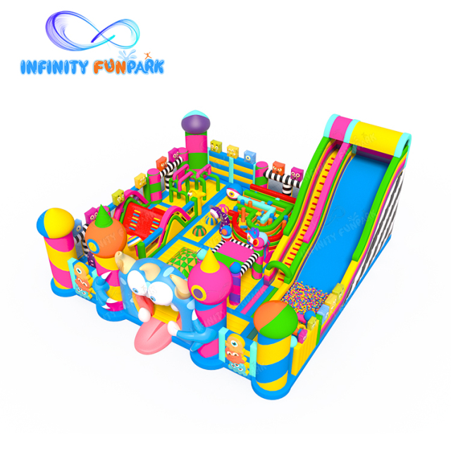 Funny Style Inflatable Theme Park 20x20m | Giant Slide & Obstacle Fun | Infinity Funpark