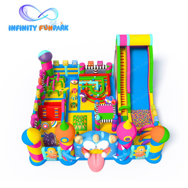 Funny Style Inflatable Theme Park 20x20m | Giant Slide & Obstacle Fun | Infinity Funpark