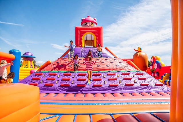 Multiple inflatable attractions