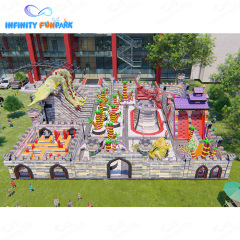 Dragon Castle Inflatable Theme Park | Dragon Slide, Maze City & Obstacle Adventure