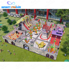 Dragon Castle Inflatable Theme Park | Dragon Slide, Maze City & Obstacle Adventure