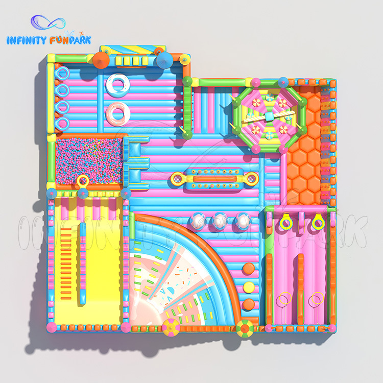 Vibrant Castle Inflatable Park with Climbing Slide