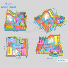 Vibrant Castle Inflatable Park with Climbing Slide