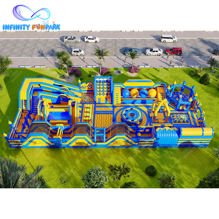 Parque inflable de deportes extremos con barredora Wipeout