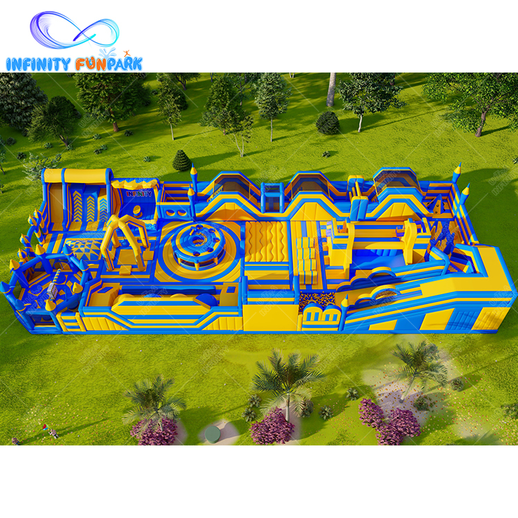Thrilling Sports Inflatable Park with Wipeout Sweeper