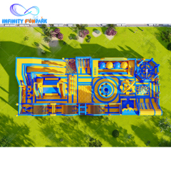 Thrilling Sports Inflatable Park with Wipeout Sweeper