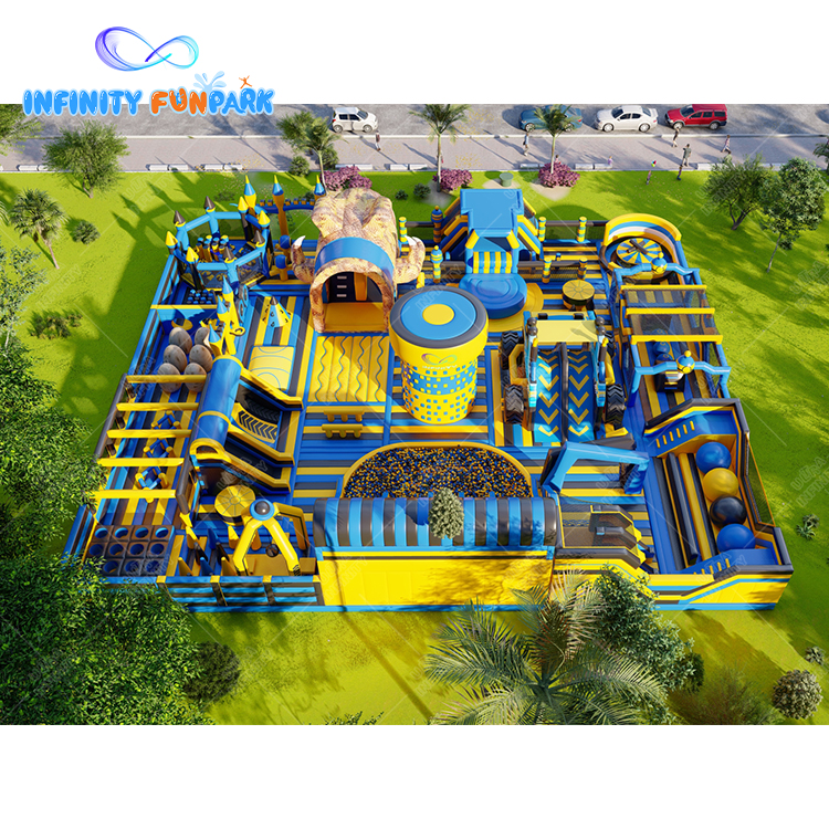 Thrilling Dragon Inflatable Theme Park with Giant Dinosaur Slide