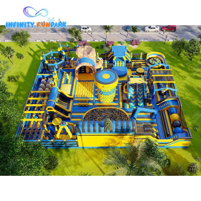 Thrilling Dragon Inflatable Theme Park with Giant Dinosaur Slide
