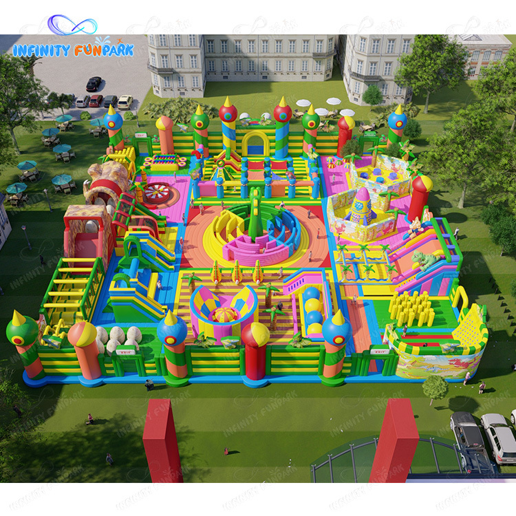 Epic Dragon Inflatable Theme Park with Giant Dinosaur Slide