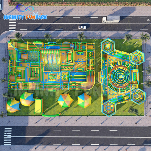 Epic Sports Inflatable Park with Giant Circular Maze