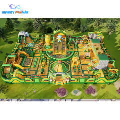 Epic Safari Inflatable Theme Park with Elephant Slide