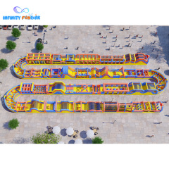 Epic Racing Inflatable Obstacle Course with Extra-Long Serpentine Loop